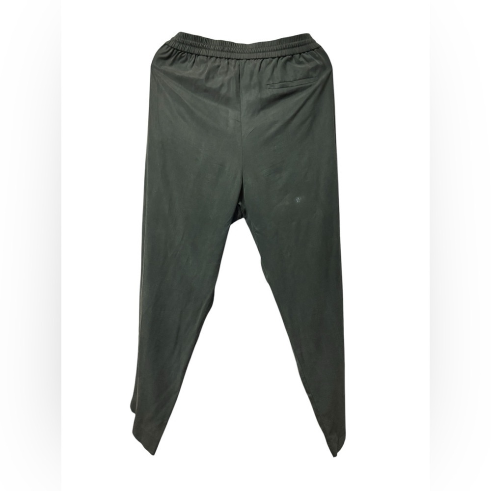 Banana Republic Blue Women's Pleated Trousers Elastic Waist Suede Like Size L - Picture 2 of 4